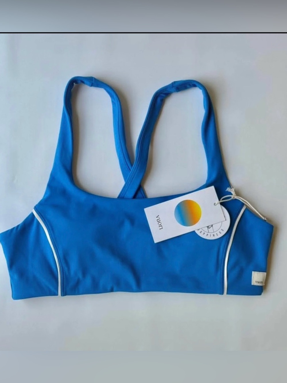 NWT Vuori Daily Piped Sports Bra in Regatta Blue